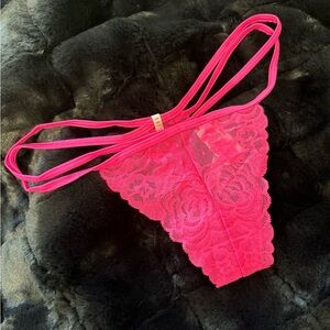 PINK Victoria's Secret Hot Pink Lace Panty